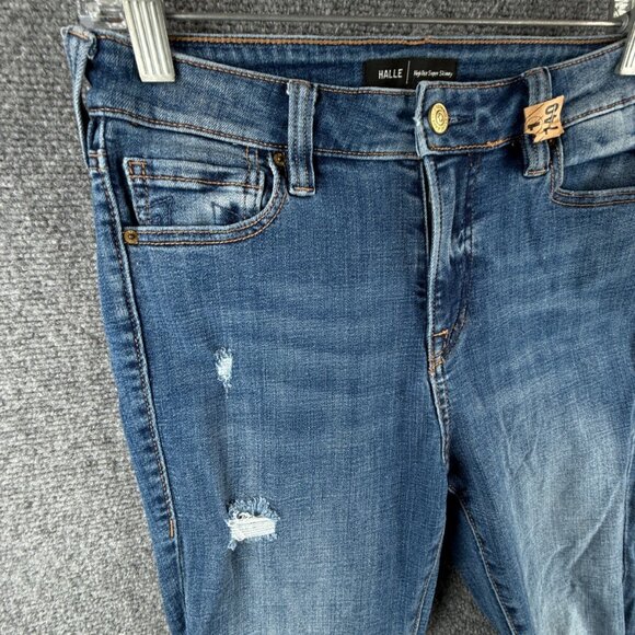True Religion Halle Mid Rise Super Skinny Jeans Stretch Size 28x27.5 Blue Urban - Picture 2 of 15